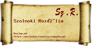 Szolnoki Rozália névjegykártya