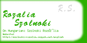 rozalia szolnoki business card